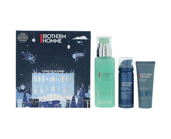 Set Biotherm: Aquapower, Hydrating, Gel, For Face, 75 ml + Homme, Eliminates Impurities, Cleansing Gel, For Face, 40 ml + Homme, Shaving Foam, 50 ml Dāvanu komplekti