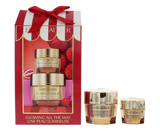 Estée Lauder Glowing All The Way Set Estee Lauder: Revitalizing Supreme+, Anti-Aging, Cream, For Face, 50 ml + Revitalizing Supreme+, Lift & Firm, Eye Balm, 15 ml Dāvanu komplekti