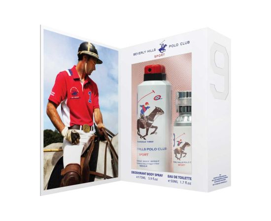 Gift Set Beverly Hills Polo Club: 1982 - Sport 8, Eau De Toilette, For Men, 50 ml + 1982 - Sport 9, Anti-Perspirant, Deodorant Spray, For Women, 150 ml Dāvanu komplekti