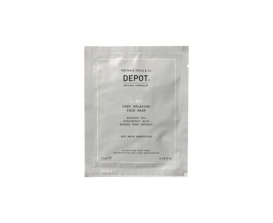 Set, Depot, 800 Skin Specifics No. 807, Hyaluronic Acid, Soothing/Hydrating & Nourishing, Sheet Mask, For Face, Day, 12 pcs, 13 ml Sejas kopšana