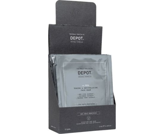 Set, Depot, 800 Skin Specifics No. 806, Hyaluronic Acid, Toning & Revitalizing, Sheet Mask, For Face, Day, 12 pcs, 13 ml Sejas kopšana