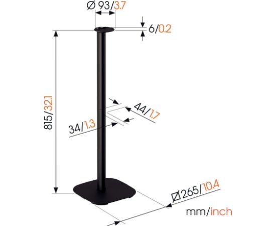 Vogels Floor stand SFS 4113 Sonos speaker stand for Era 100 Maximum weight (capacity) 2 kg Black Крепления для телевизоров