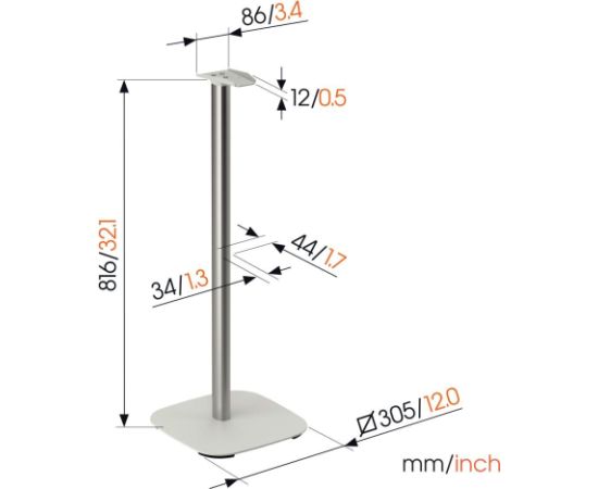 Vogels Floor stand SFS 4133 Sonos speaker stand for Era 300 Maximum weight (capacity) 4.5 kg White TV un monitoru stiprinājumi, kronšteini