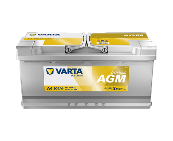 Varta A4 105Ah 950A (EN) Dynamic xEV 394x175x190 Start-Stop Plus AGM -+B13 Akumulators Akumulatori