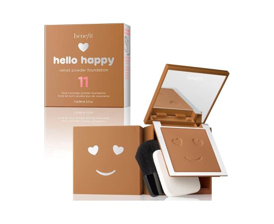 Benefit, Hello Happy Velvet, Matte Finish, Compact Foundation, 11, Dark Neutral, 7 g Dekoratīvā kosmētika