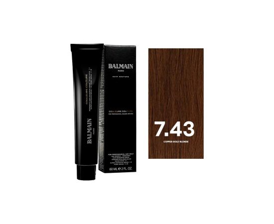 Balmain Professionnel, Couleurs Couture, Permanent Hair Dye, 7.43 Copper Gold Blonde, 60 ml Matu kopšana