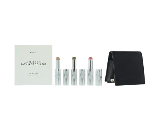 Dark Blue Set Byredo: Colour Stick, Multifunctional, Eyeshadow Stick, 509, Solar Flare, 3.5 g + Colour Stick, Multifunctional, Eyeshadow Stick, Kumato Face, 3.5 g + Colour Stick, Multifunctional, Eyeshadow Stick, Flower Play, 3.5 g + Byredo, GWP Leather P Kосметические средства