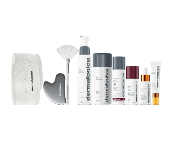The Expertise Kit Set Dermalogica: Daily Microfoliant, Exfoliating, Exfoliating Powder, 74 g + Biolumin-C, Illuminating, Eye Serum, 15 ml + Biolumin-C, Vitamin C, Brightening, Serum, For Face, 30 ml + Dynamic Skin, Retinol, Anti-Wrinkle, Serum, For Face,  Dāvanu komplekti
