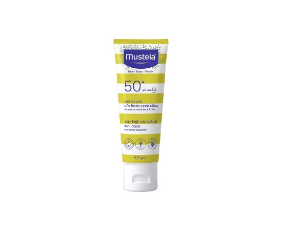 Mustela, Very High Protection, Water-Resistant, Sunscreen Lotion, SPF 50+, 40 ml Ķermeņa kosmētika