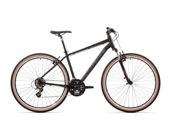 Kalnu velosipēds Rock Machine Crossride 100 Matte Black/Grey/Red (Rata izmērs: 29 Rāmja izmērs: L) Горные велосипеды (MTB)
