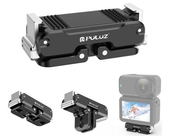 PULUZ Magnetic Metal Holder for DJI Osmo Nano (Black) Sporta kameru aksesuāri