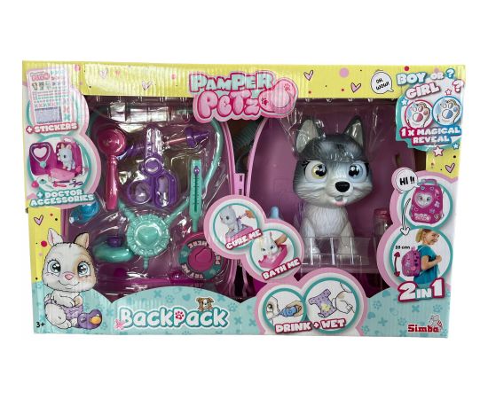 Simba *****PAMPER PETZ plecak z husky 595-0162 Mīkstās rotaļlietas