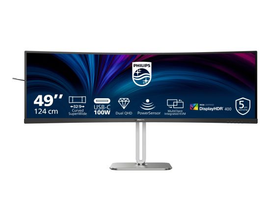 Monitors Philips 5000 series 49B2U5900C/00 124 cm (48.8") 5120 x 1440 px Dual QHD LCD Новинки Компьютерная техника