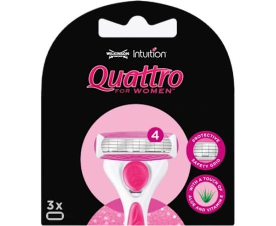WILKINSON_Quattro For Women wkłady wymienne 3szt. Epilatori, bikini trimmeri, sieviešu skuvekļi