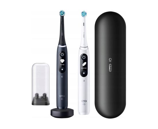 Oral‑B iO Series 7 elektrisko zobu birstu duopaka, balta/melna Elektriskās zobu birstes, irigatori
