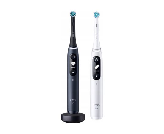 Oral‑B iO Series 7 elektrisko zobu birstu duopaka, balta/melna Elektriskās zobu birstes, irigatori