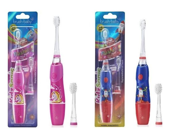 Brush Baby Kidz Sonic soniskā zobu birste bērniem no 3+ gadiem “Rocket” Elektriskās zobu birstes, irigatori