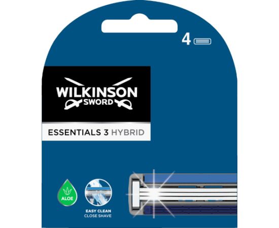 WILKINSON_ Essentials 3 Hybrid 4 wkłady do golenia 4szt. Epilatori, bikini trimmeri, sieviešu skuvekļi