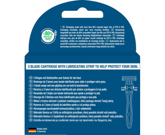 WILKINSON_ Essentials 3 Hybrid 4 wkłady do golenia 4szt. Epilatori, bikini trimmeri, sieviešu skuvekļi