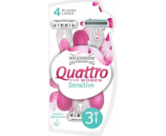 WILKINSON_My Intuition Quattro Smooth Sensitive jednorazowe maszynki do golenia 3szt Epilatori, bikini trimmeri, sieviešu skuvekļi