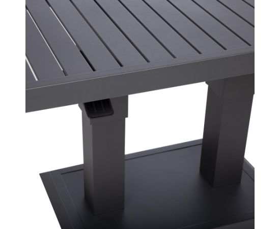 Table TOMSON 150x90xH52-75cm, dark grey Dārza galdi