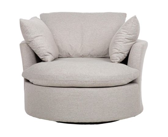 Armchair FLUFFY swivel 110x105xH65/86cm, light grey Dārza krēsli