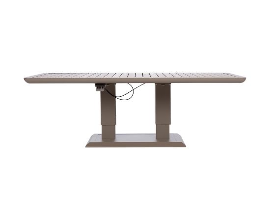 Galds MARENDA 150x90xH52-75cm, pelēcīgi bēšs Dārza galdi