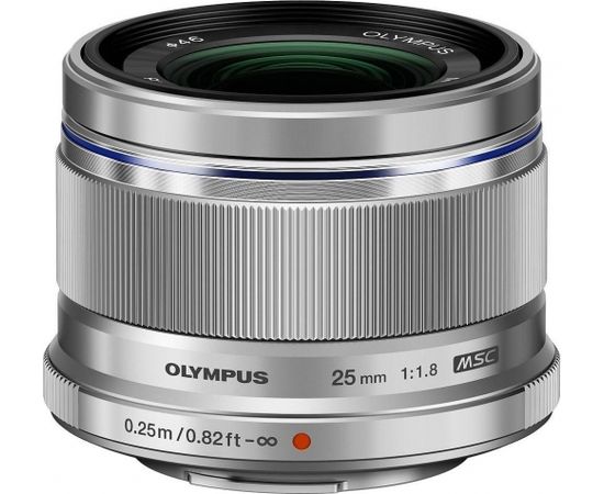 Olympus M.Zuiko Digital ED 25 мм f/1.8 объектив, серебристый