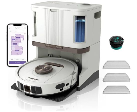 Robot Shark Power Detect Wet&Dry +Empty, White RV2800ZE Robots putekļu sūcējs Epilatori, bikini trimmeri, sieviešu skuvekļi