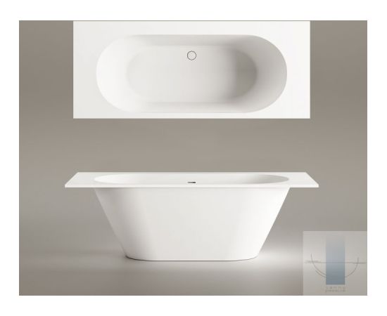 PAA Vanna Deco Shape RE Brīvi Stāvoša Akmens Masas Vanna Balta Из каменной массы