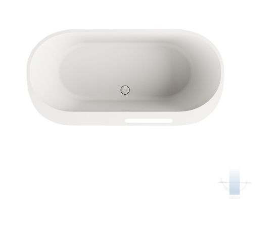 PAA Vanna Deco Rim Brīvi Stāvoša Akmens Masas Vanna Matēta Balta Akmensmasas vannas