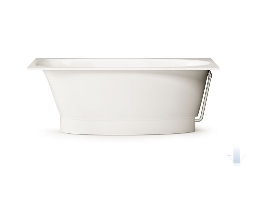 PAA Uno Grande Brīvi Stāvoša Akmens Masas Vanna Balta Из каменной массы