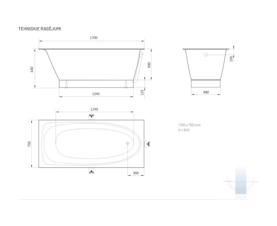 PAA Uno Grande Brīvi Stāvoša Akmens Masas Vanna Balta Из каменной массы