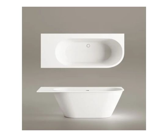PAA Deco Shape Re D Brīvi Stāvoša Akmens Masas Vanna Matēta Balta Из каменной массы