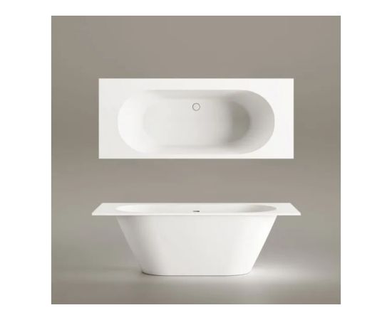 PAA Deco Shape Re Brīvi Stāvoša Akmens Masas Vanna Balta Из каменной массы