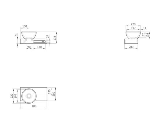 PAA DO Izlietne Ar Plauktu Balta Подвесные