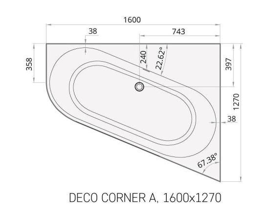 PAA Deco Corner A Brīvi Stāvoša Akmens Masas Vanna Balta Из каменной массы