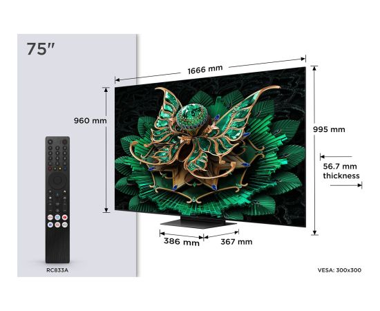 TV TCL 75C7K Mini LED 75'' 4K Ultra HD Google TV Jaunumi - Datori