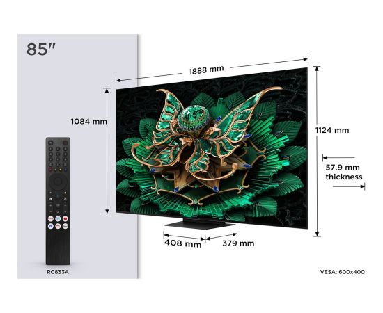 TV TCL 85C7K Mini LED 85'' 4K Ultra HD Google TV Новинки Компьютерная техника