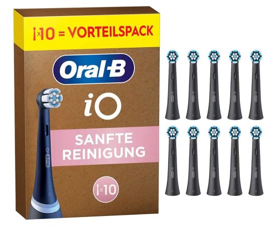 Końcówka Oral-B Końcówki na szczoteczki iO Delikatne czyszczenie czarny 10 szt. FFU Uzgaļi elektriskajām zobu birstēm