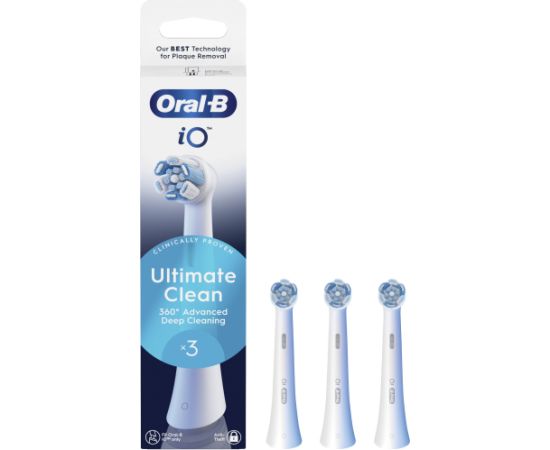 Oral-B iO Ultimate Clean replacement brushes 3pcs, white Uzgaļi elektriskajām zobu birstēm