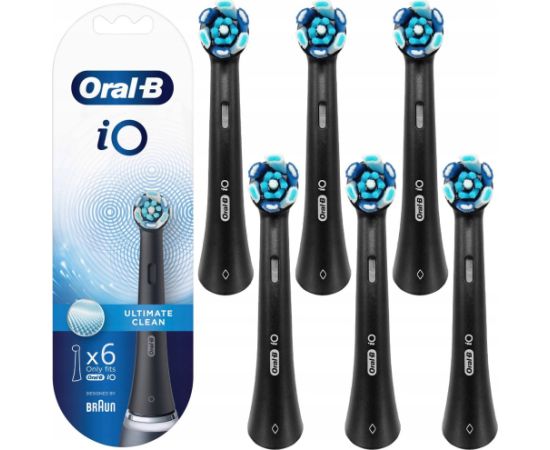 Końcówka Oral-B iO Ultimate Clean Czarny XL Pack 6 szt. Uzgaļi elektriskajām zobu birstēm
