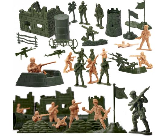 RoGer Karavīru Figūriņu Komplekts 114gab Mašīnas un piederumi