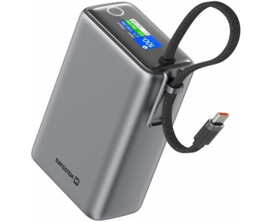 Swissten Power Bank 25000 mAh (96.25Wh) 100W co Встроенный кабель USB-C Power-банки