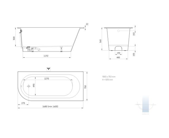 PAA Vario M Brīvi Stāvoša Akmens Masas Vanna Balta Крупная бытовая техника