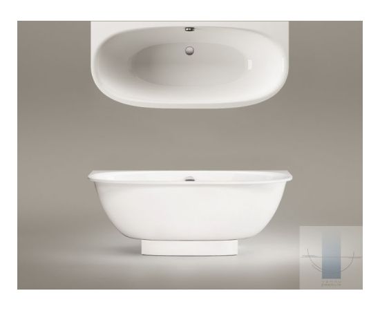 PAA Verso AD Brīvi Stāvoša Akmens Masas Vanna Pusapaļa Balta Крупная бытовая техника