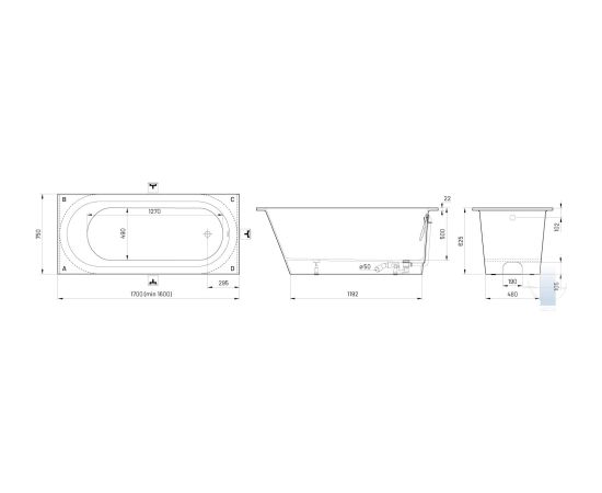 PAA Vario L Brīvi Stāvoša Akmens Masas Vanna Balta Крупная бытовая техника