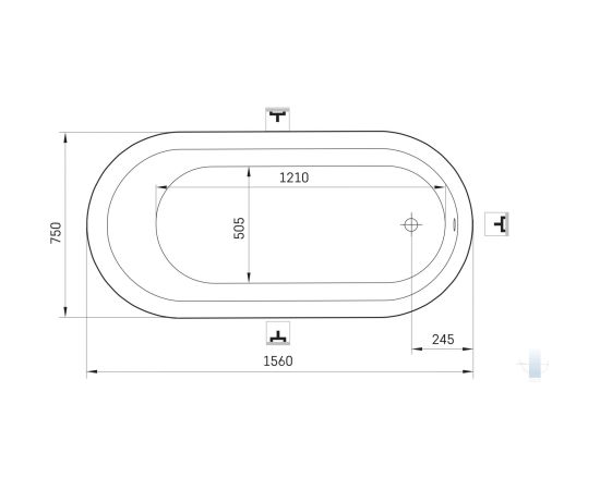 PAA Vario M Brīvi Stāvoša Akmens Masas Vanna Balta Крупная бытовая техника