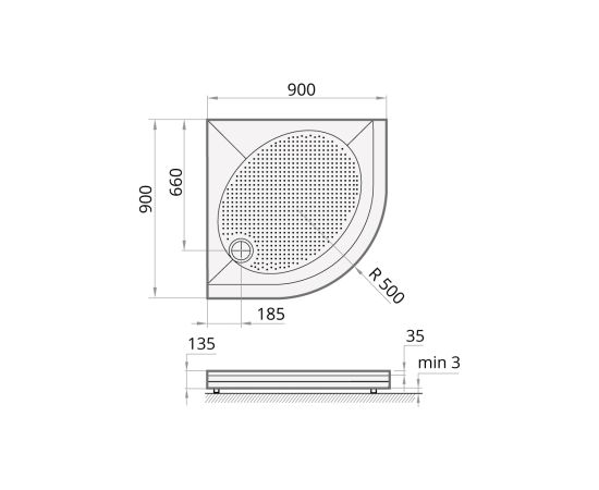 PAA Art Dušas Paliktnis 90x90cm Jaunumi Sadz. tehnika