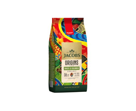 Kafijas pupiņas JACOBS ORIGINS Brazil&Colombia 1kg Kafija, kapsulas